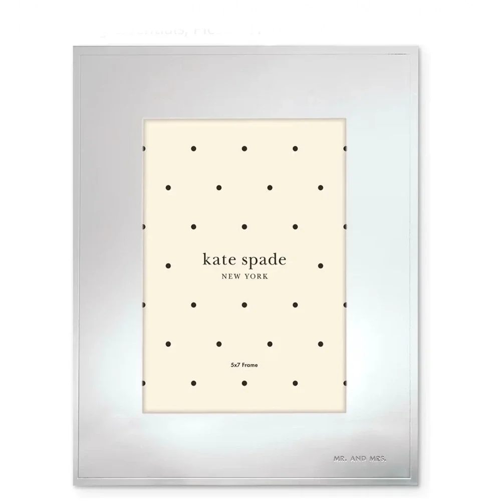 Kate Spade Darling Point 5x7 Silver‎ Plate Picture Frame Mr and Mrs 792162 New